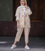 قیمت و سفارش اینترنتی مانتو شلوار لنین چرال مروارید