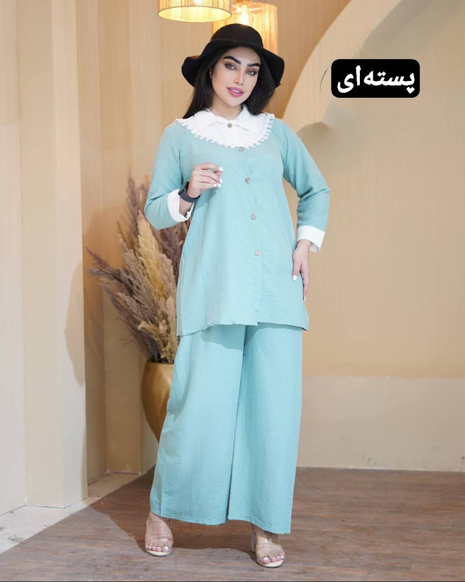 فروش ست تونیک شلوار یقه رومی