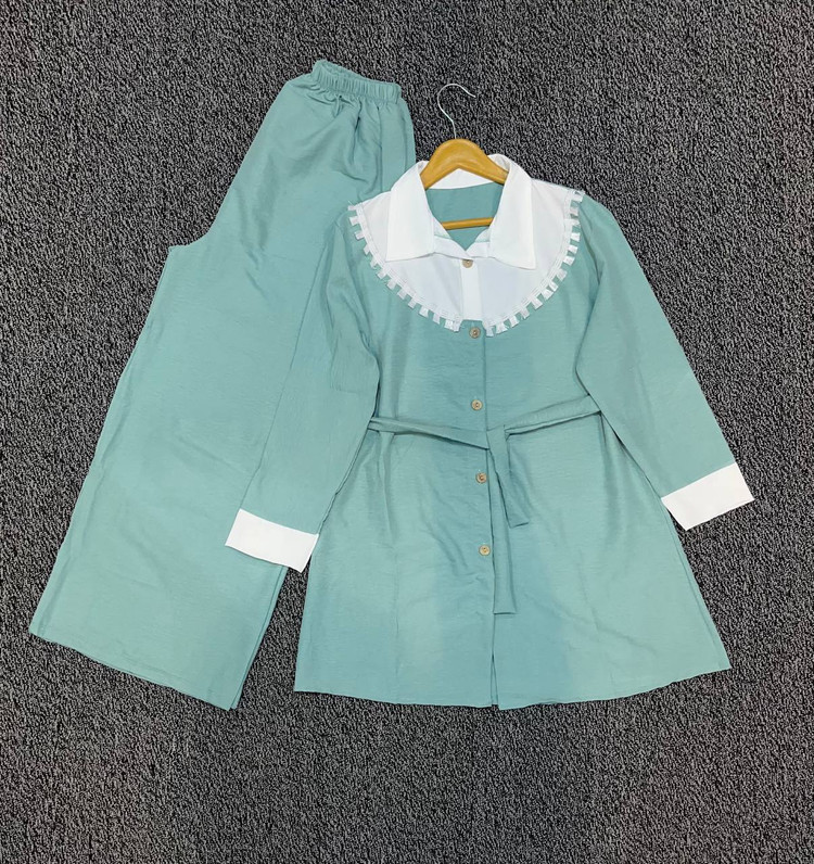 خرید آنلاین ست تونیک شلوار یقه رومی