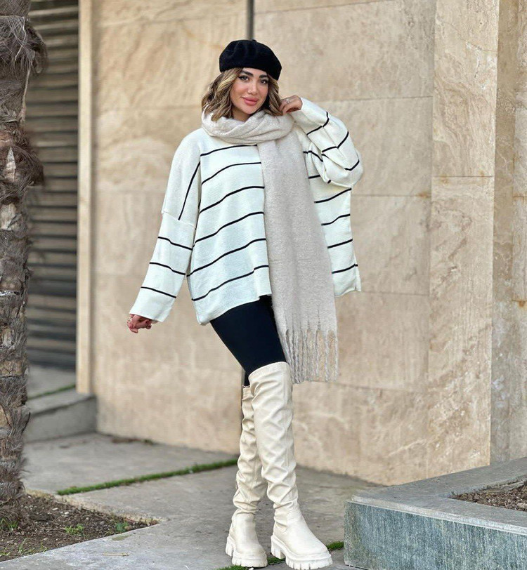 سفارش اینترنتی بلوزبافت لش خطی کد 42808