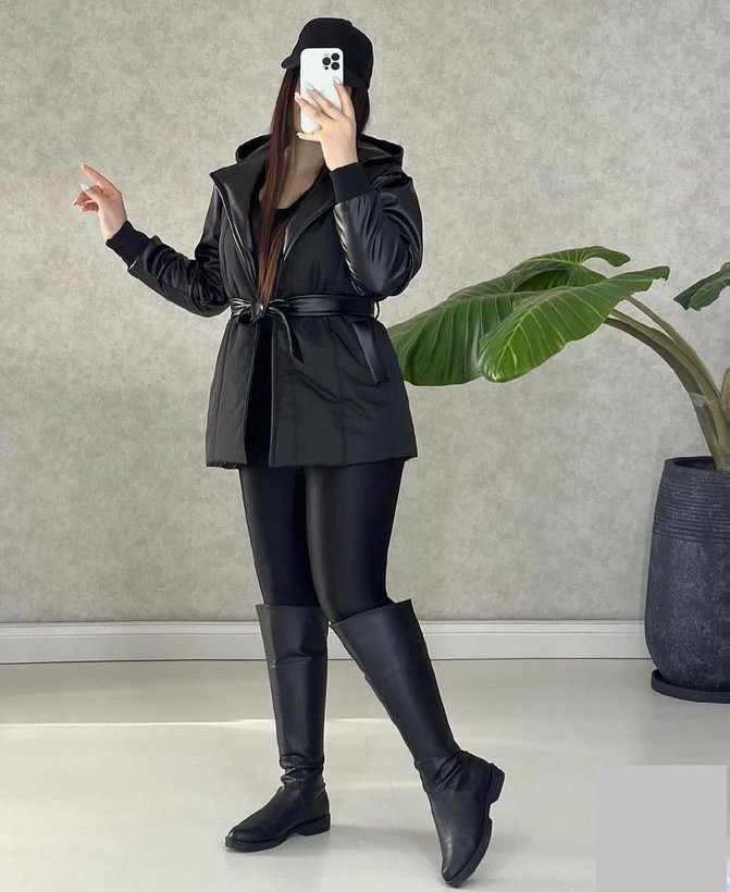 خرید و مشاهده قیمت کاپشن آستین چرم اسرا کد 77321