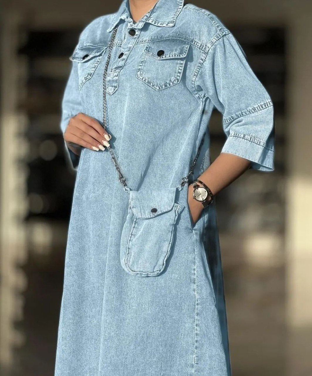 خرید و فروش پیراهن بلند جین زنانه کد 9310