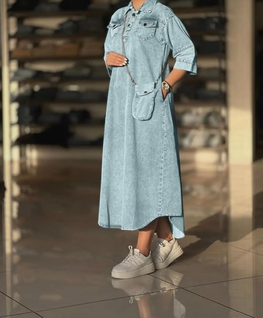 قیمت و خرید اینترنتی پیراهن بلند جین زنانه کد 9310