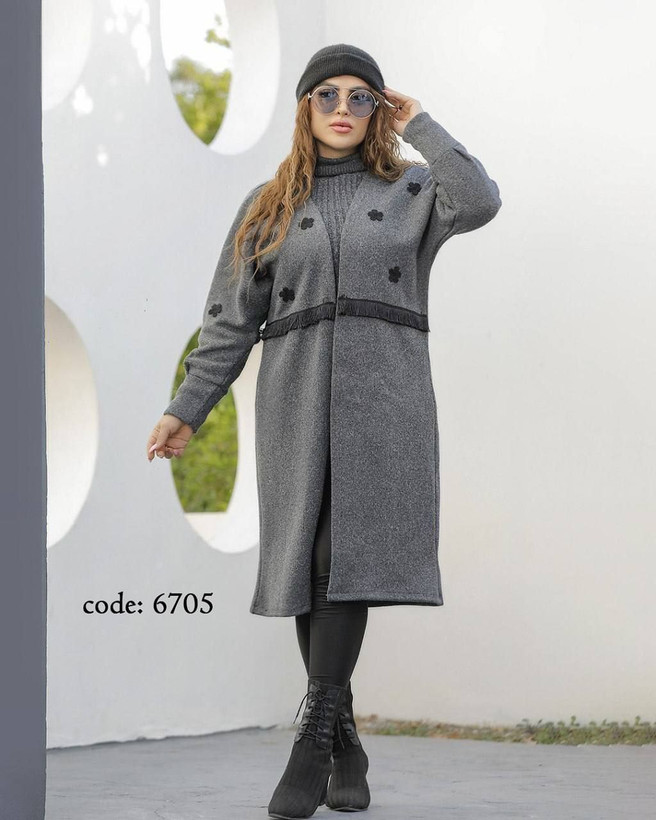 سفارش اینترنتی مانتو بافت ترمه کد 3778