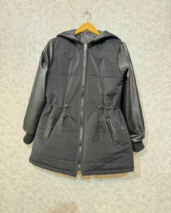 سفارش و خرید اینترنتی کاپشن آستین چرم کد 4463