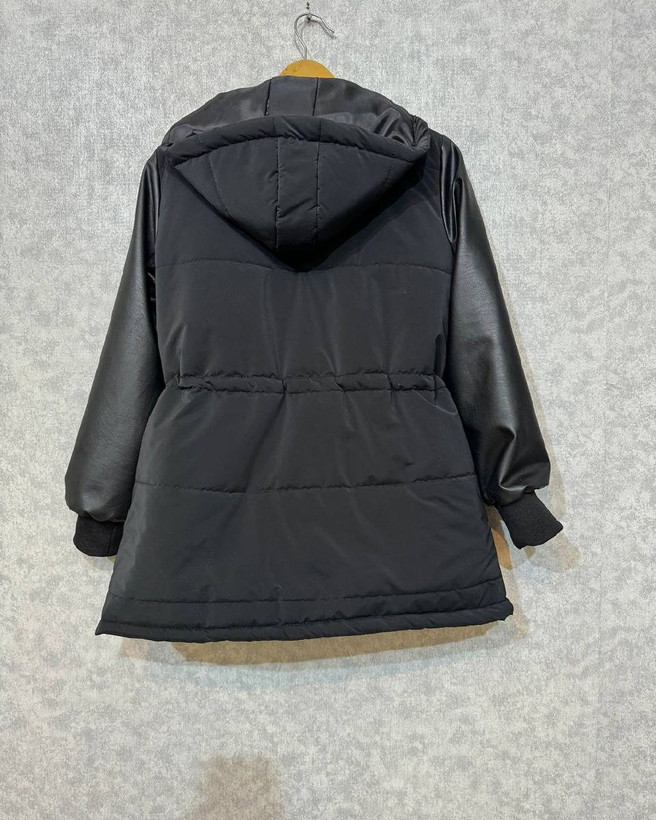 خرید و سفارش اینترنتی کاپشن آستین چرم کد 4463