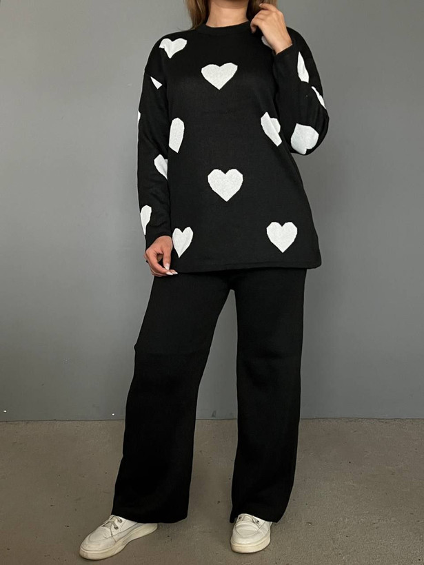 خرید اینترنتی و آنلاین ست بافت زنانه طرح قلب کد 99934