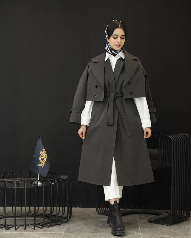 سفارش و خرید سارافون کت بارانی مهوا کد 9397