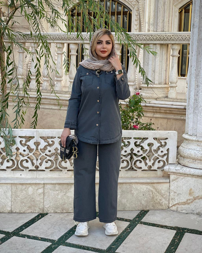 سفارش و خرید اینترنتی ست مانتو شلوار یقه شکاری کد 78289