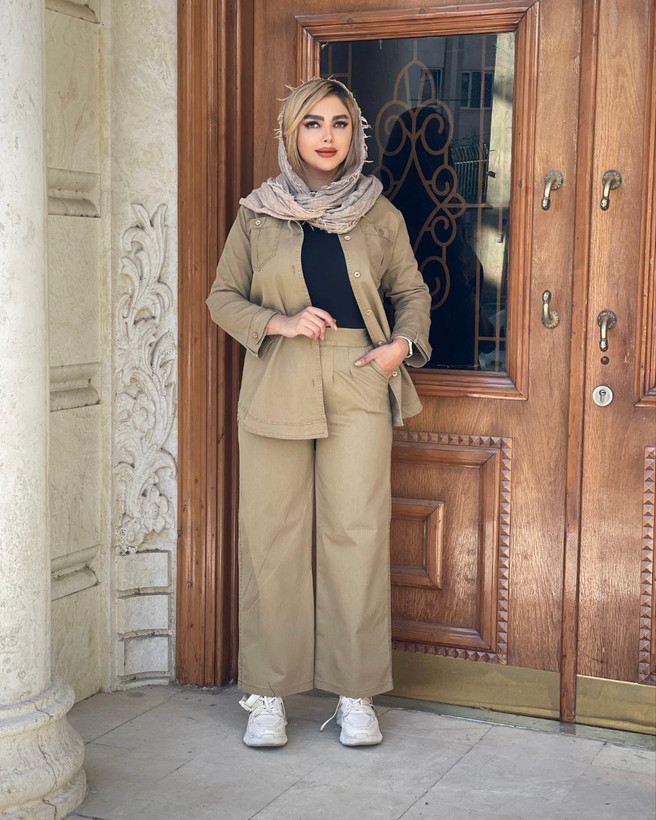 سفارش و خرید ست مانتو شلوار یقه شکاری کد 78289