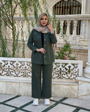 سفارش و خرید اینترنتی ست مانتو شلوار یقه شکاری کد 78289