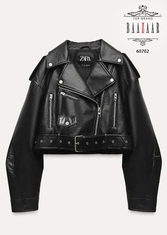 خرید و سفارش اینترنتی کاپشن چرم زنانه طرح زارا کد 60702