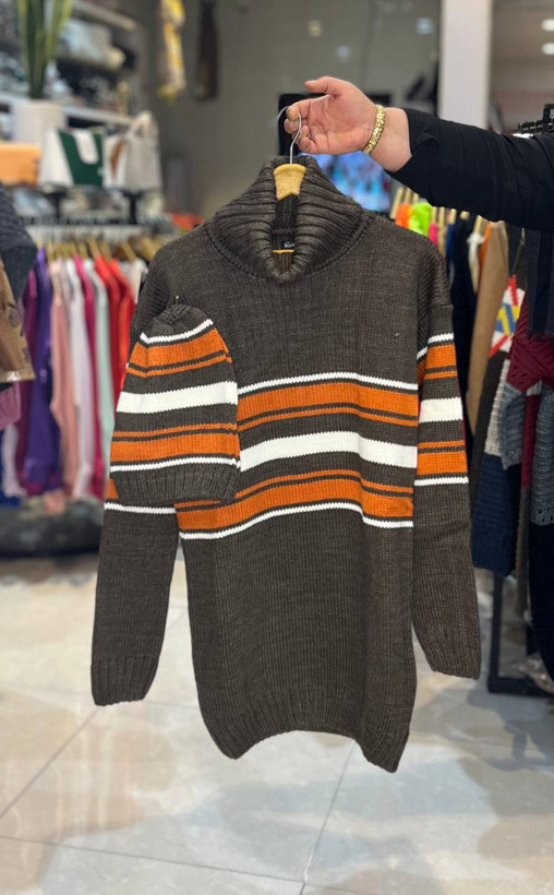 سفارش و مشاهده قیمت تونیک بافت با کلاه تیارا کد 7366