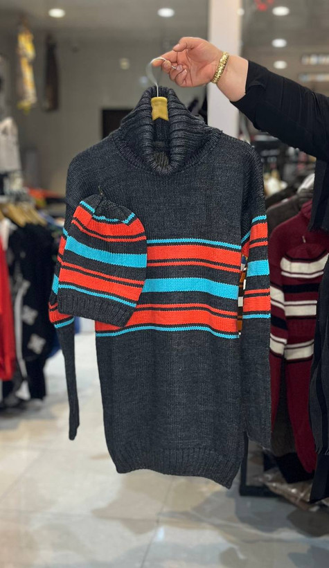 خرید اینترنتی تونیک بافت با کلاه تیارا کد 7366