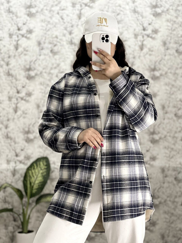 سفارش و مشاهده قیمت کاپشن چهارخونه زنانه کد 1631