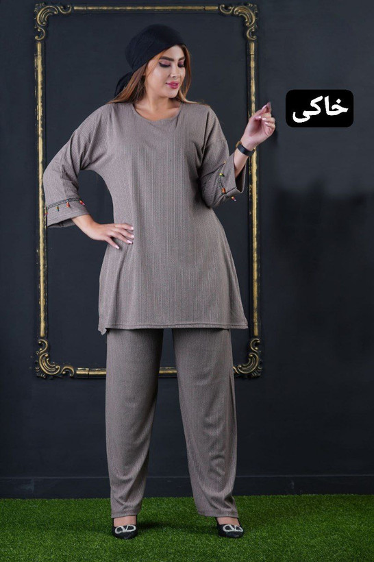 خرید و سفارش اینترنتی تونیک شلوار آستین منگوله کد 1528