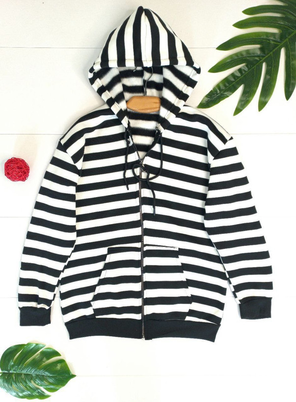 سفارش و مشاهده قیمت سویشرت جلو زیپ راه راه کد 78622