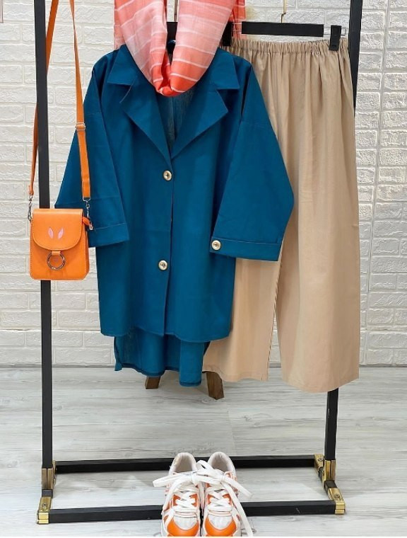 سفارش و خرید اینترنتی ست مانتو کتی و شلوار فروزان کد 44663