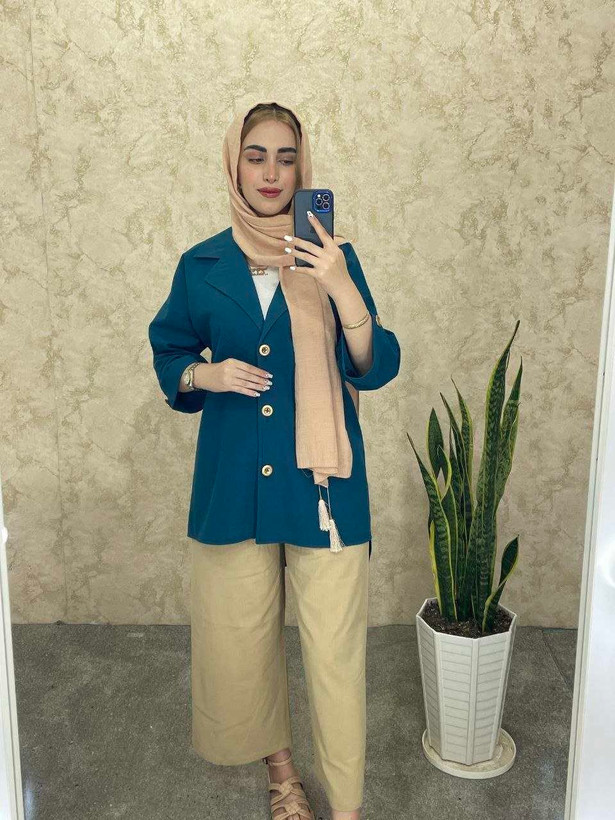 قیمت خرید اینترنتی ست مانتو کتی و شلوار فروزان کد 44663