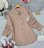 سفارش و خرید اینترنتی شومیز مانتویی قلبی کد 73724