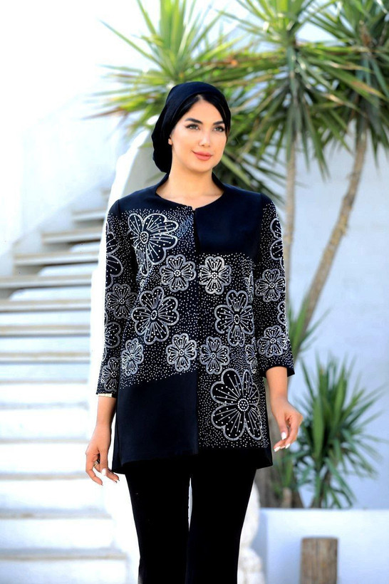 خرید اینترنتی و آنلاین مانتو کتی نگینی گلی کد 2334