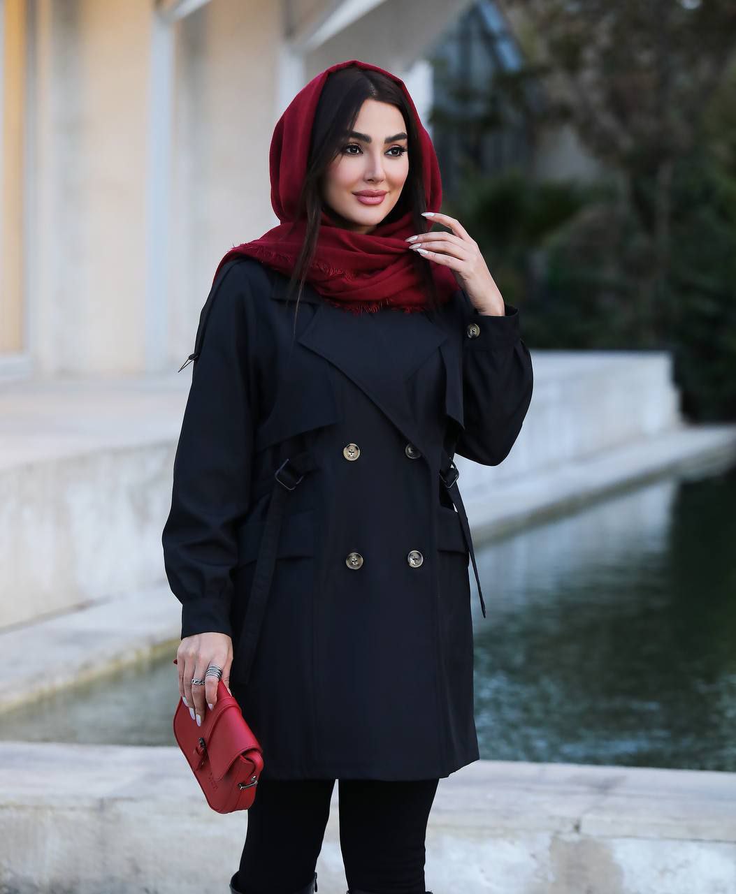 سفارش و خرید اینترنتی مانتو بارانی سایز بزرگ مدل یارا کد 93624