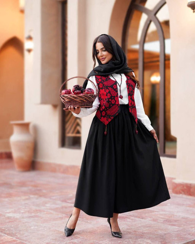 خرید اینترنتی و آنلاین جلیقه و دامن یلدایی نازگل کد 9130