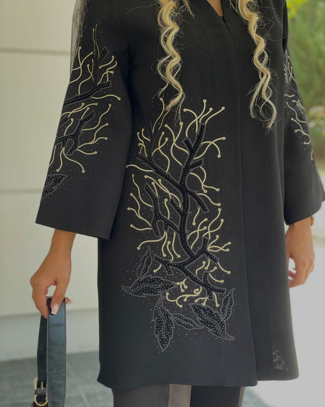 سفارش و مشاهده قیمت مانتو ریشه طلایی کد 76280