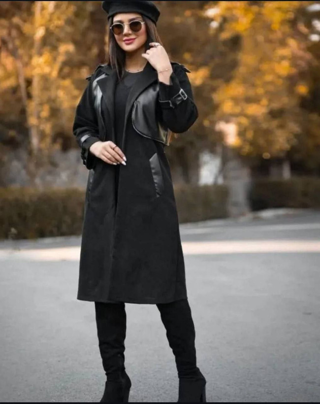 خرید اینترنتی و آنلاین پالتو سوییت چرم لاله کد 80930