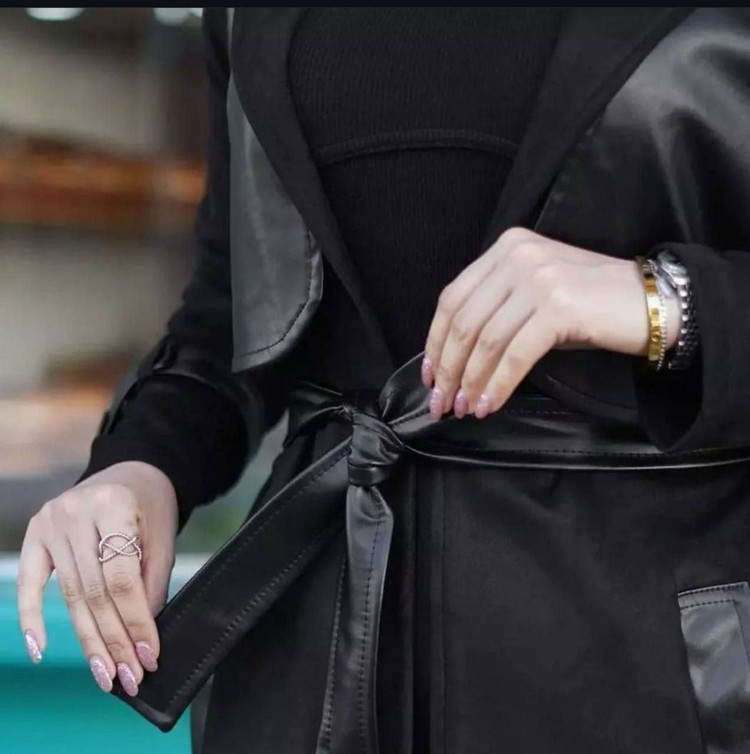 سفارش و خرید اینترنتی پالتو سوییت چرم لاله کد 80930