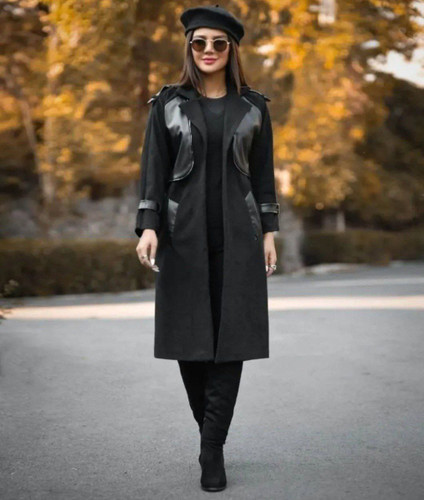 خرید و فروش اینترنتی پالتو سوییت چرم لاله کد 80930