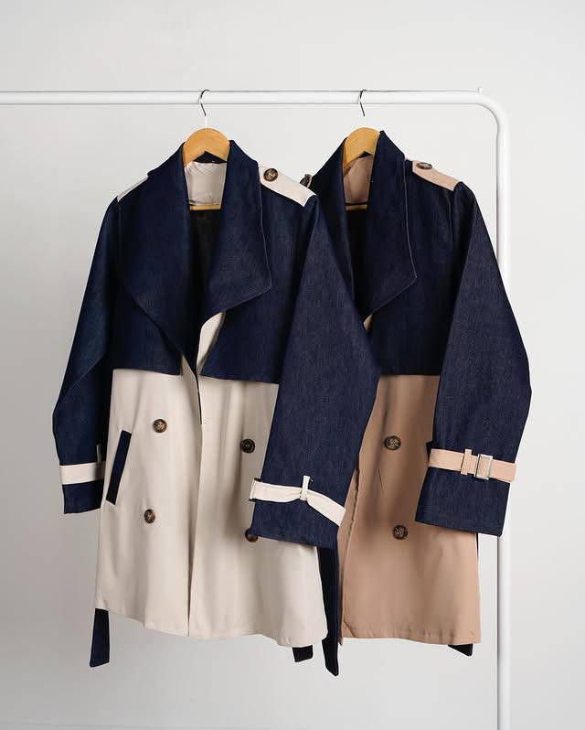 مشاهده قیمت و خرید ترنچ کت ترکیبی کد 7061