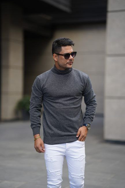 خرید اینترنتی و آنلاین بافت یقه اسکی مردانه کد 80952