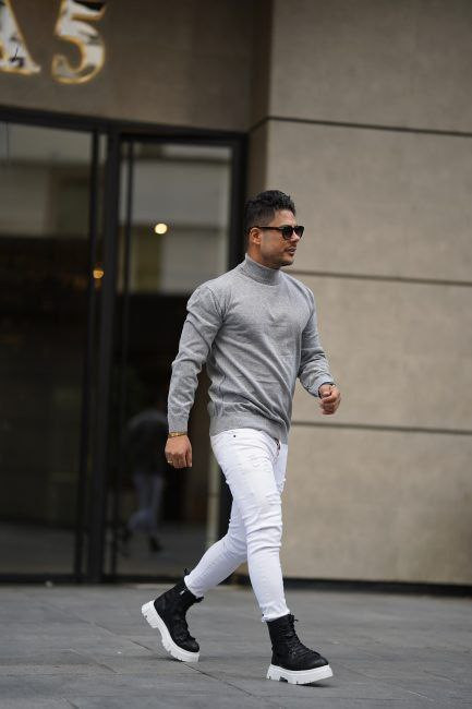 خرید و سفارش اینترنتی بافت یقه اسکی مردانه کد 80952