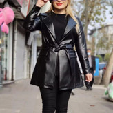 خرید اینترنتی و آنلاین کت چرم یقه انگلیسی کد 67416