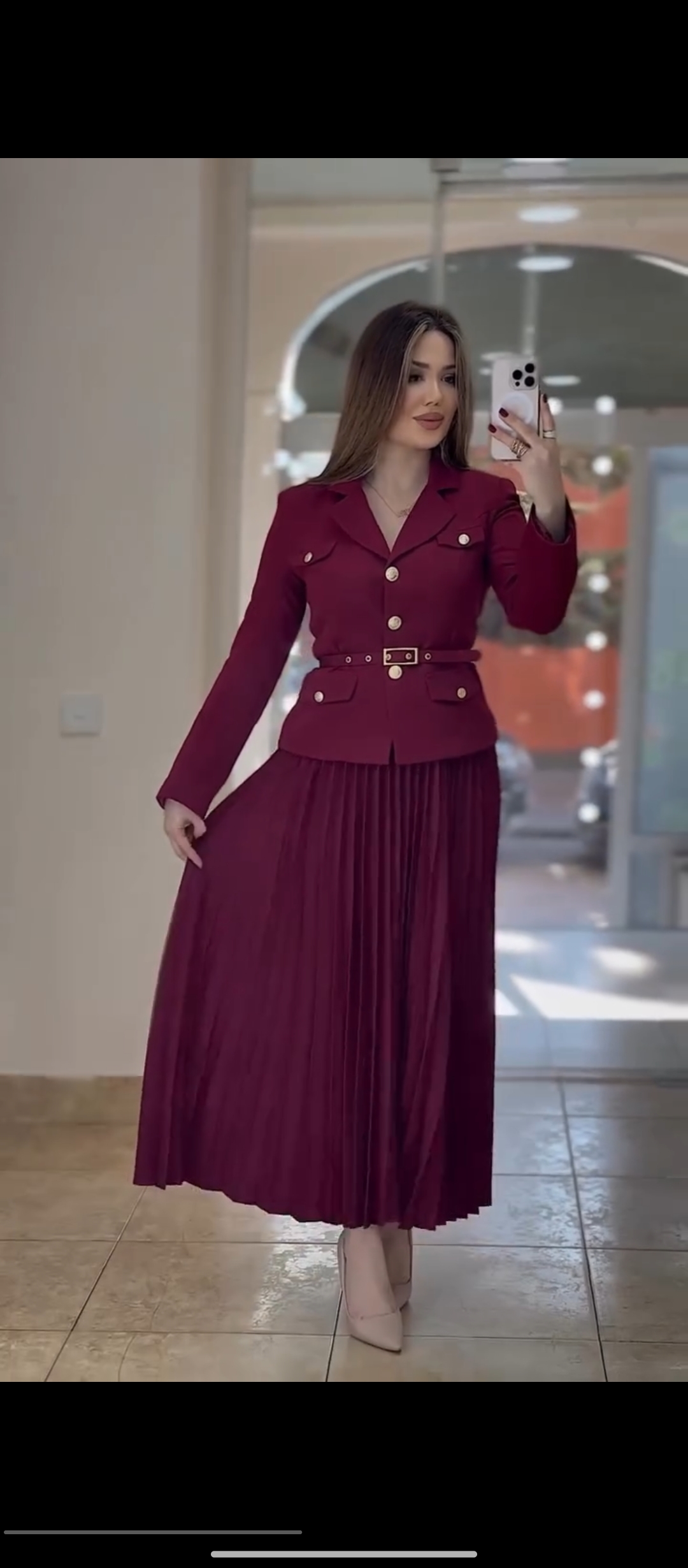 خرید و سفارش اینترنتی ست کت و دامن پلیسه جیران کد 81920