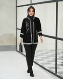 خرید اینترنتی و آنلاین مانتو و شلوار مدل گلی کد 82512