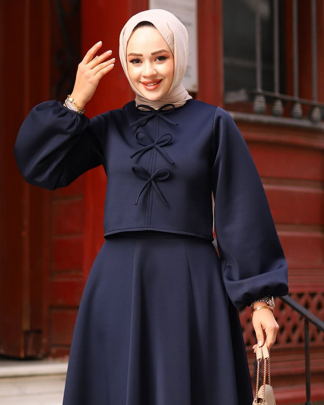 مشاهده قیمت و سفارش اینترنتی بلوز دامن پروانک کد 99415