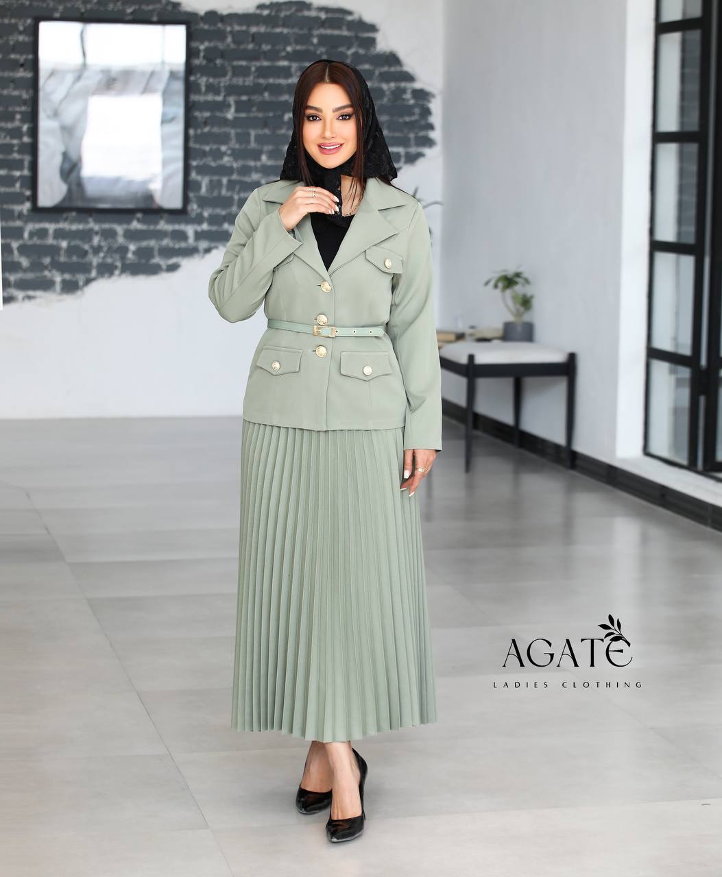 سفارش و خرید ست کت و دامن پلیسه جیران کد 81920