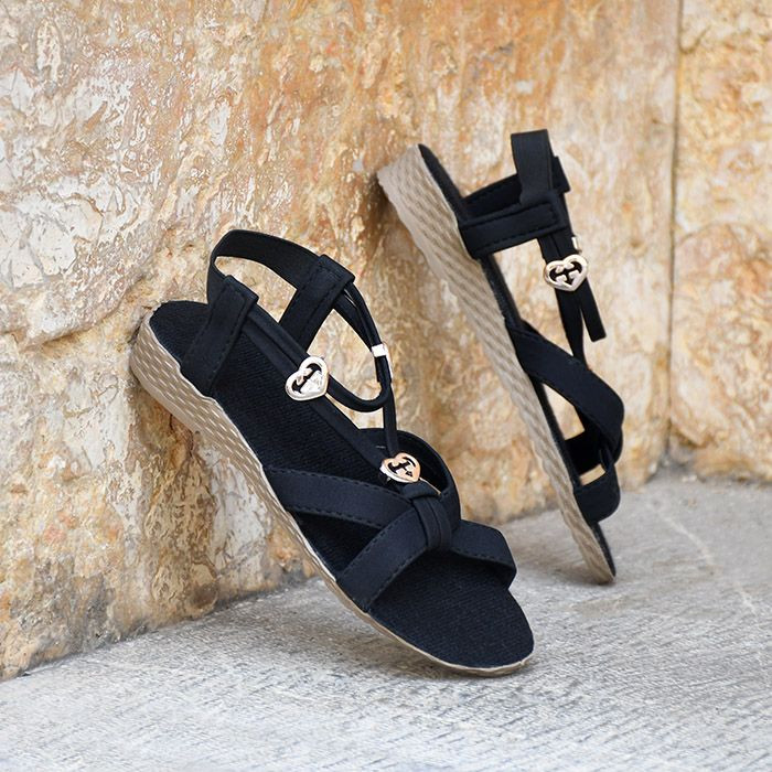 مشاهده قیمت و خرید صندل زنانه مشکی مدل قلب کد ۲۹۷۶