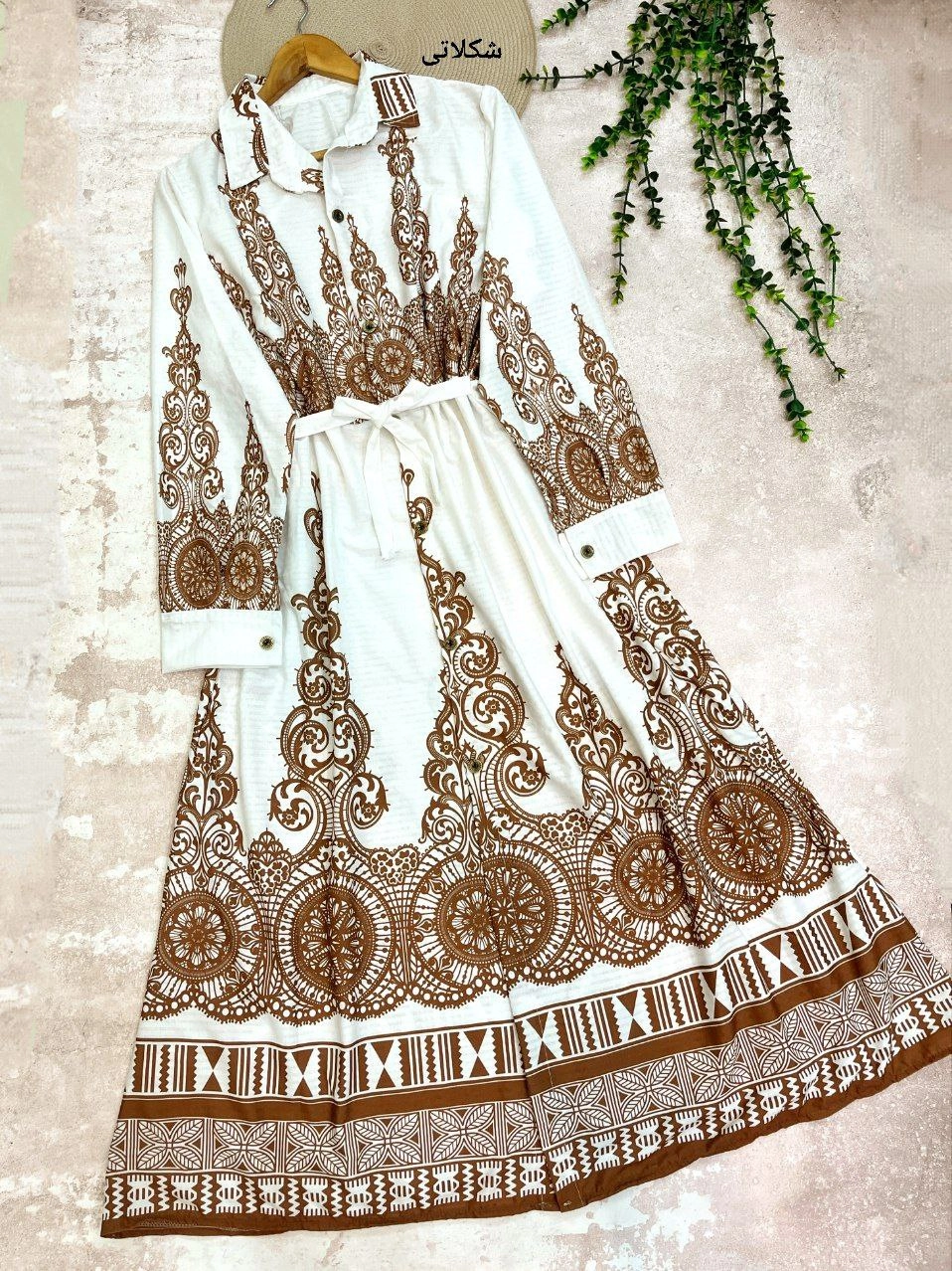 خرید و سفارش اینترنتی ماکسی مانتویی پیچک کد 6300