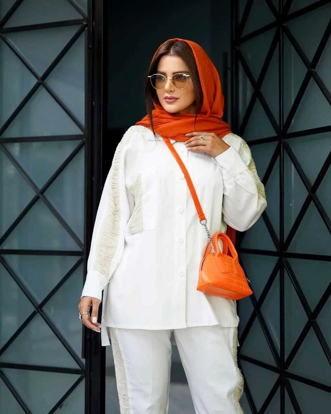 خرید و مشاهده قیمت ست شومیز شلوار لنین نچرال آزیتا کد 3176