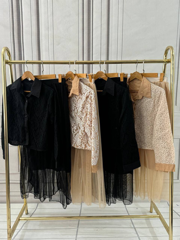 مشاهده قیمت کت دامن گیپوری کد 86554