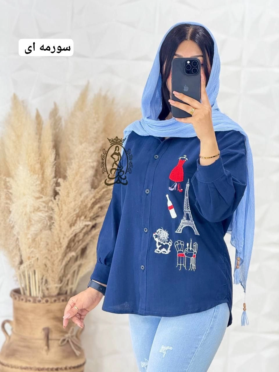 سفارش اینترنتی مانتو شومیزی پاریس کد 86779