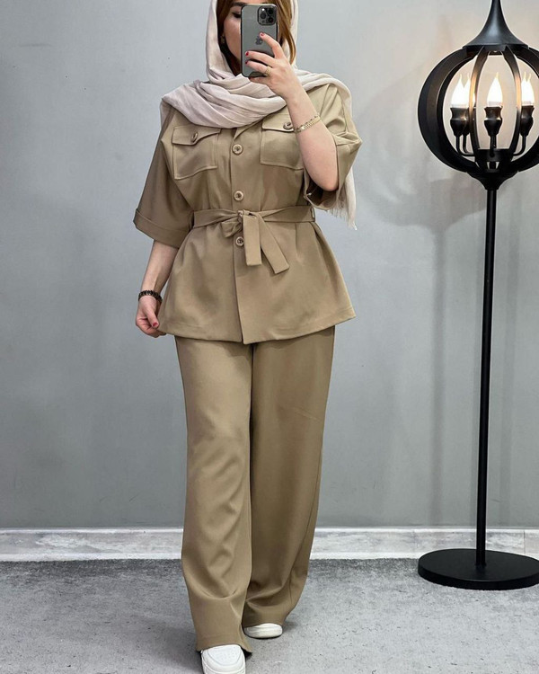 خرید ست شومیز شلوار سلین کد 42581