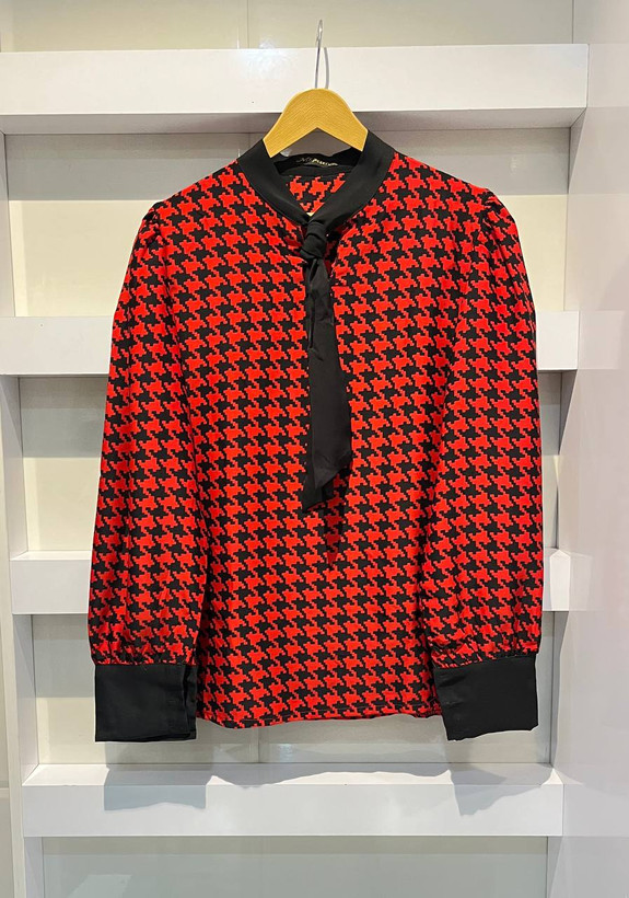 خرید شومیز یقه کراباتی پیچازی کد 8908