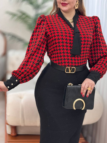 سفارش شومیز یقه کراباتی پیچازی کد 8908