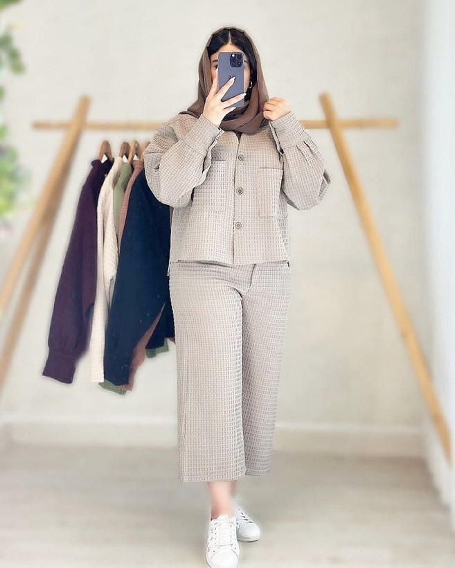 سفارش اینترنتی ست شومیز شلوار کنفی بهاره کد 86934