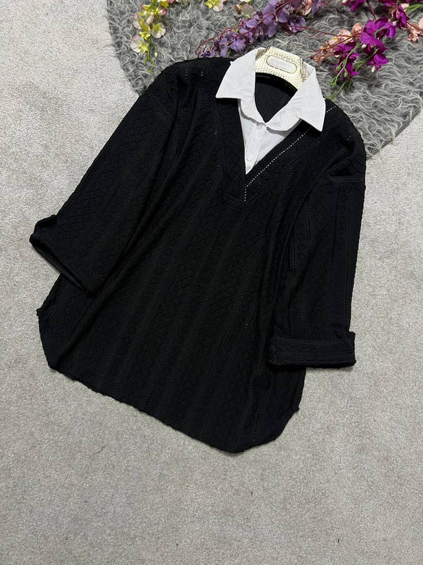 مشاهده قیمت شومیز یقه سفید کد 100519