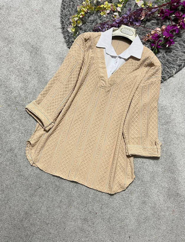 خرید و مشاهده قیمت شومیز یقه سفید کد 100519